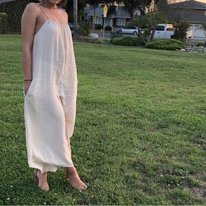 BEIGE / TAN ROMPER JUMPSUIT DRESS UP OR DOWN
